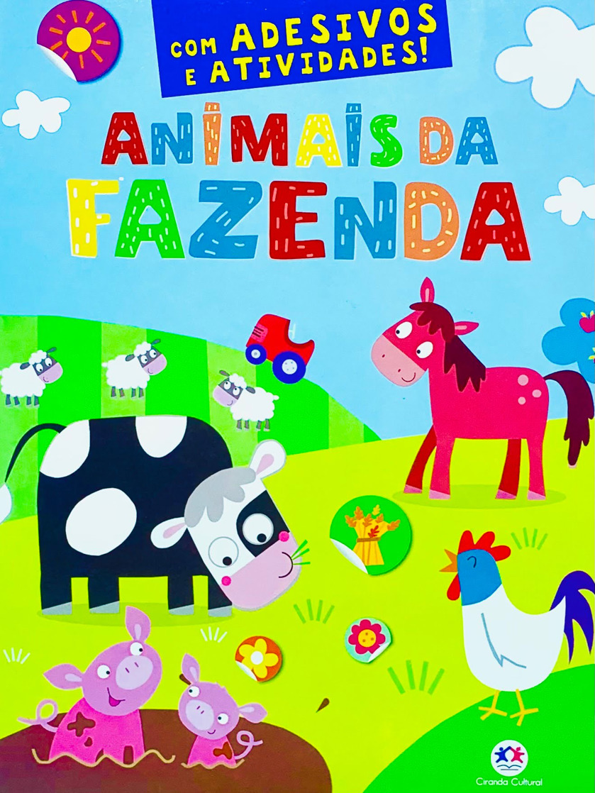 Livro com Adesivos e Atividades - Animais da fazenda
