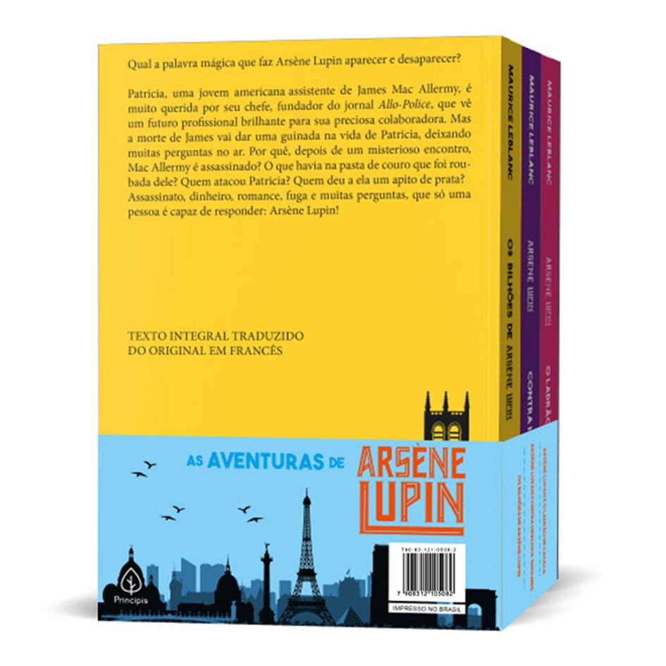 Coleção As aventuras de Arsène Lupin com 3 volumes - Editora Principis, Autor Maurice Leblanc - Edição 1, 2021 - Imagem 8