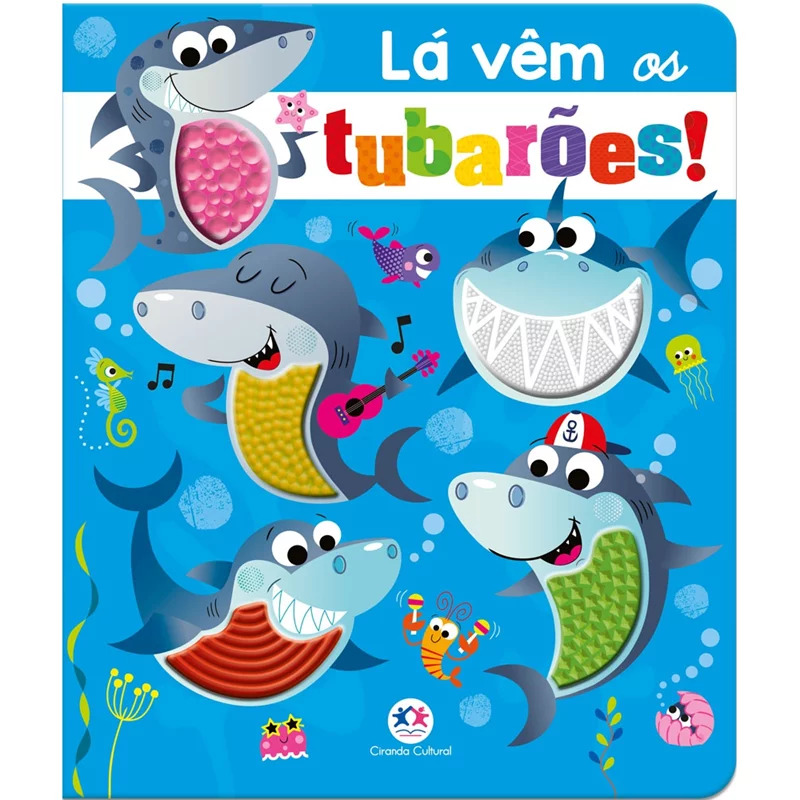 Livro Toque e Sinta - Lá vêm os tubarões!