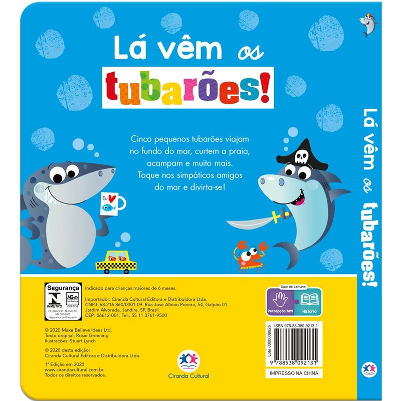 Livro Toque e Sinta - Lá vêm os tubarões! - Imagem 2