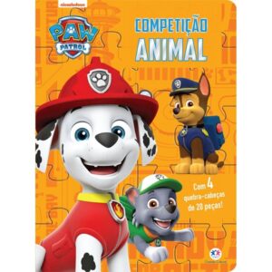 Livro com Quebra-cabeça Patrulha Canina - Competição animal