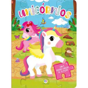 Livro com Quebra-cabeça Unicórnios