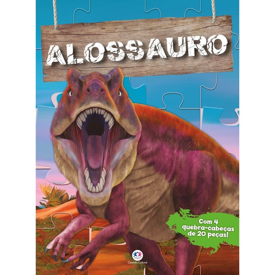 Livro com Quebra-cabeça dos Dinossauros Alossauro