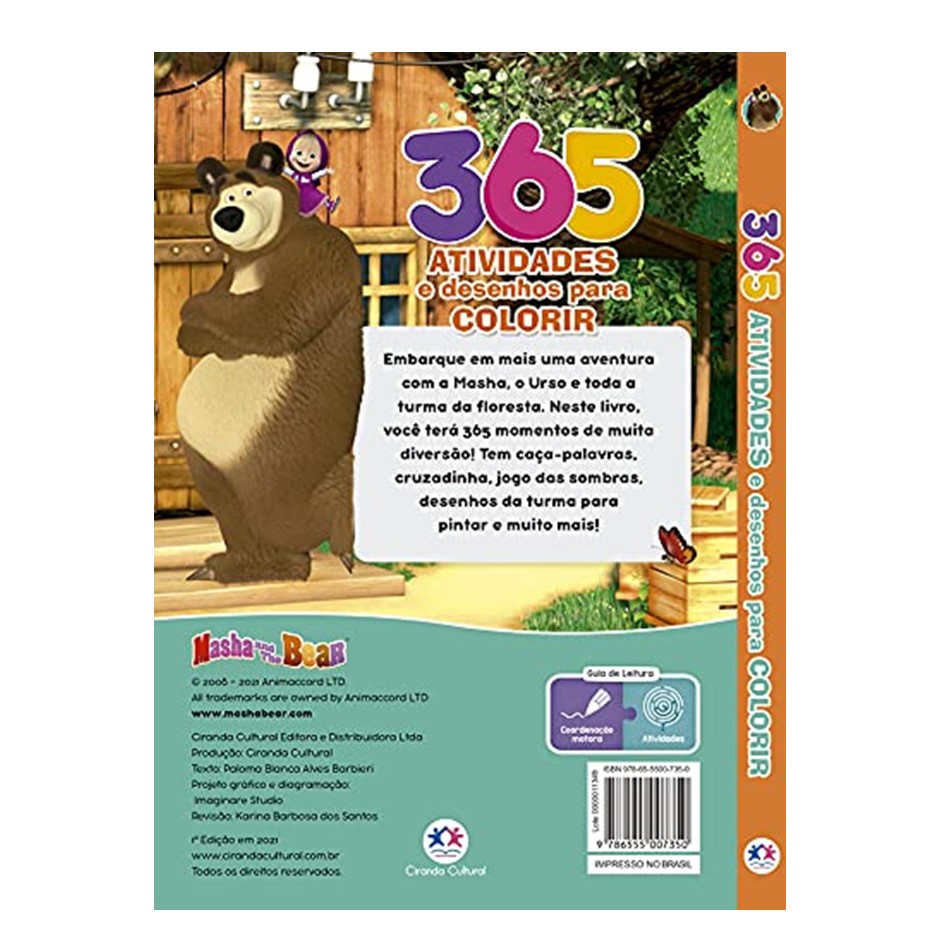 365 Atividades e desenhos para colorir - Masha e o Urso - Imagem 4