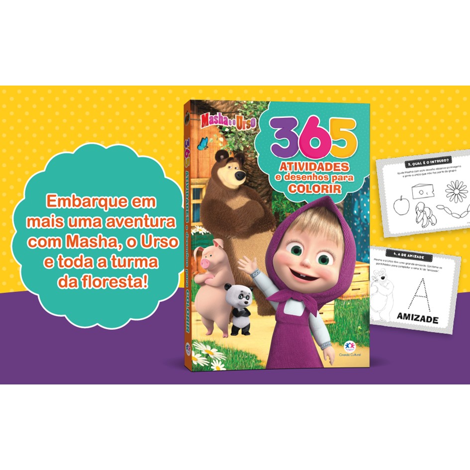 365 Atividades e desenhos para colorir - Masha e o Urso - Imagem 5