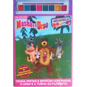 Para Colorir Aquarela - Masha e o Urso